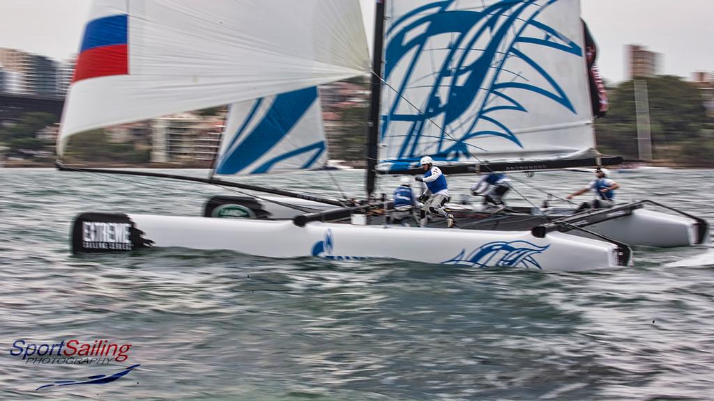 Gazprom Team Russia Extreme Sailing SSP - Extreme Sailing Series - Act 8, Sydney © Beth Morley - Sport Sailing Photography http://www.sportsailingphotography.com